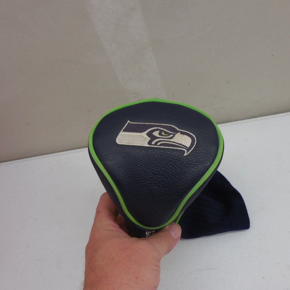 Seattle Seahawks Golf Club Headcover Navy Blue Green Logo Number 3 Driver Cover